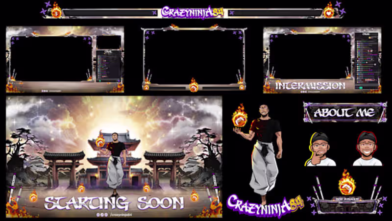 Cover image for I will design animated twitch stream overlay, panels, screens