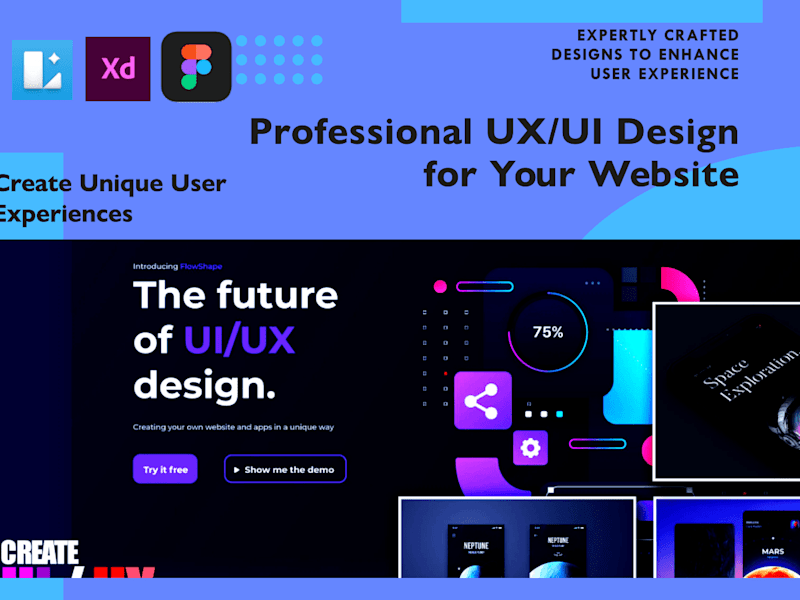 Cover image for I will do UI/UX Design for unique web experience 