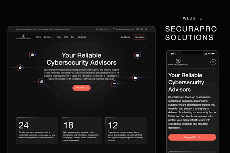 Cover image for Cybersecurity Website Design - SecuraPro Solutions :: Behance