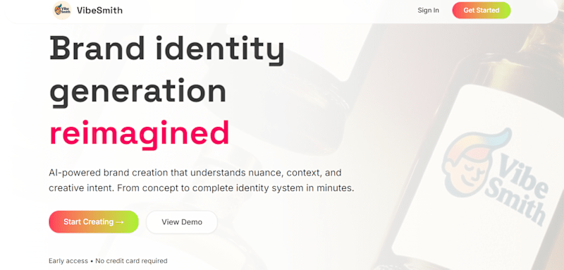 Cover image for VibeSmith, AI-powered platform for brand identity generation