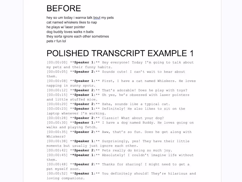 Cover image for Transcripts with speaker & timestamps