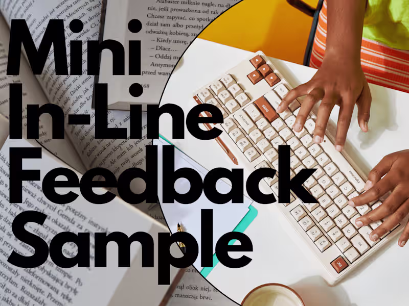 Cover image for Beta Read with Mini In-line Feedback sample