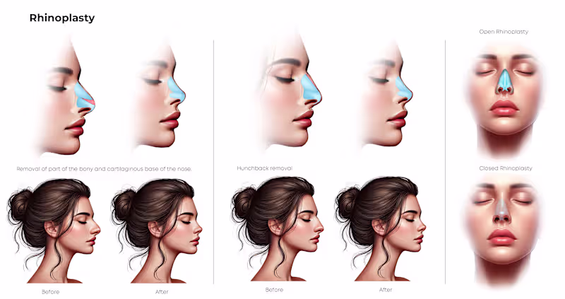 Cover image for Demonstration of rhinoplasty surgery options.