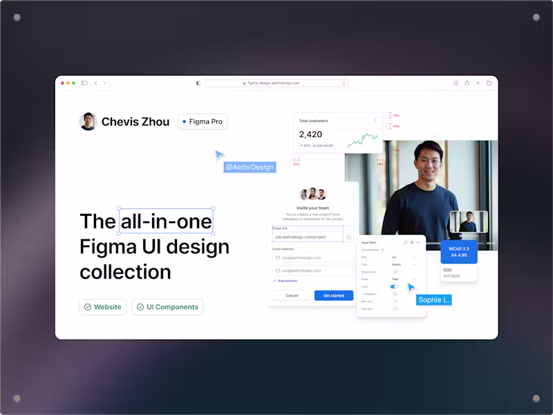 Cover image for Figma UI Design Collection (UI Components, Design Documentation)