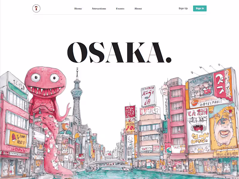 Cover image for Osaka Tourism  | Custom Landing Page + Re-design