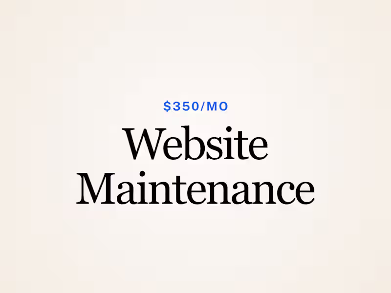 Cover image for Website Maintenance & Management — $350/month