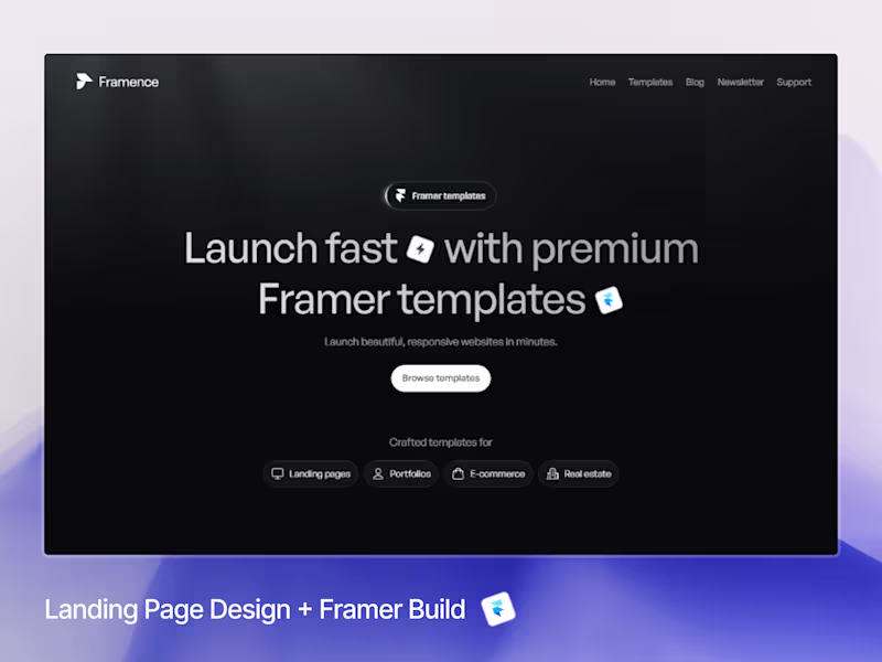 Cover image for Landing Page Design + Framer Build