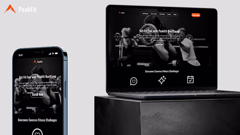 Cover image for PeakFit Bootcamp Landing page 
