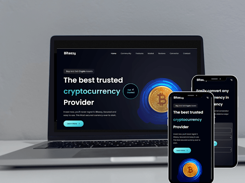 Cover image for Biteezy- Landing Page website built in React.Js & Tailwind CSS.