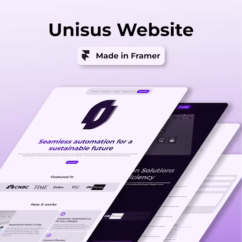 Cover image for Framer Website | Unisus