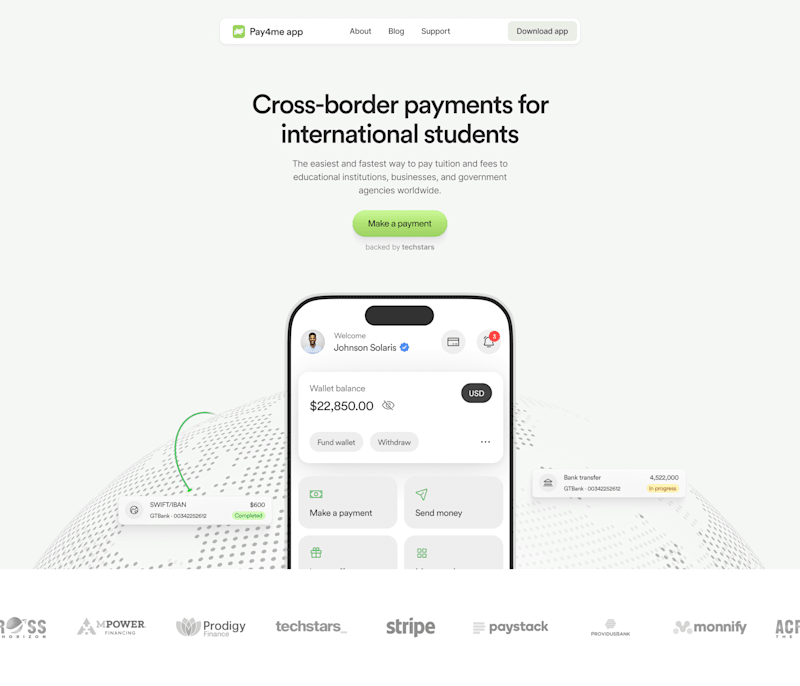 Cover image for Pay4me app landing page redesign