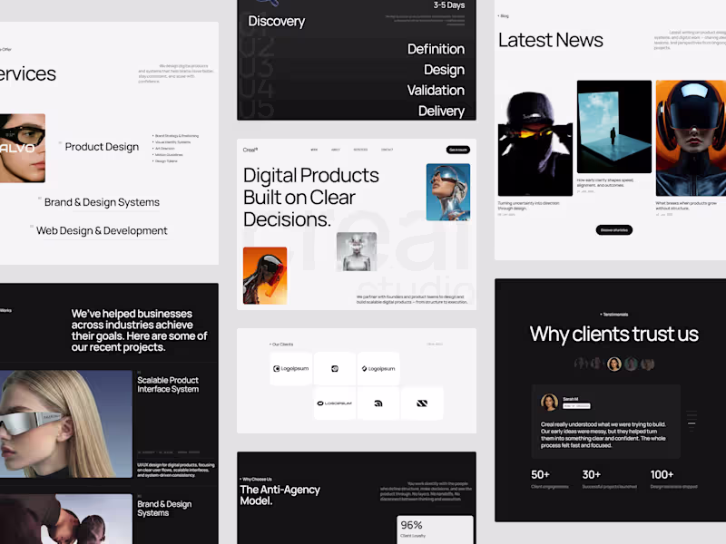 Cover image for Recent design exploration - Agency Website. View details her...