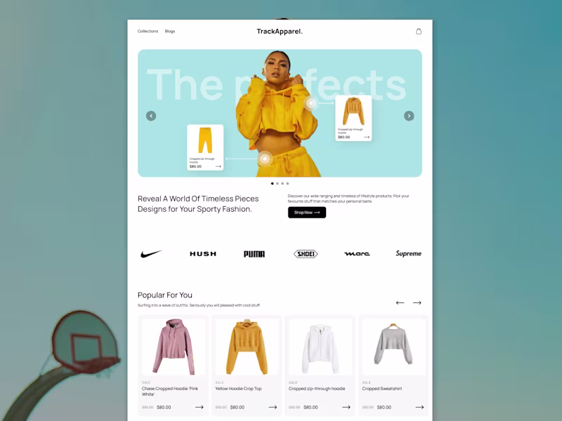 Cover image for TrackApparel - E-Commerce Framer Website 