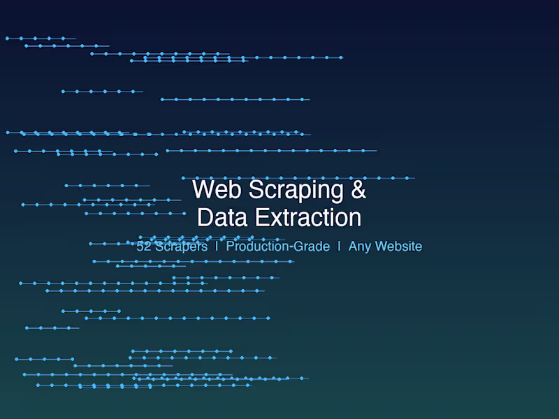 Cover image for Custom Web Scraping & Data ExtractionWeb Scraping
