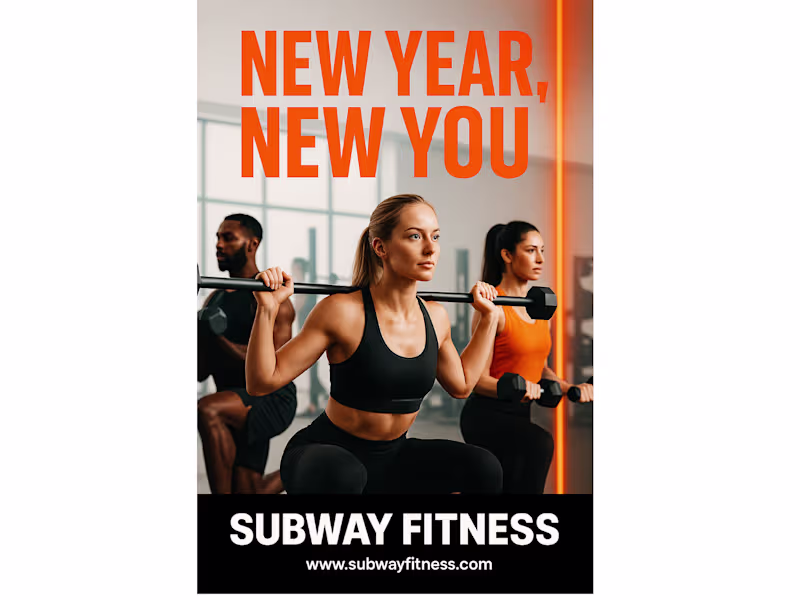 Cover image for Developed a motivational poster for Subway Fitness under the...