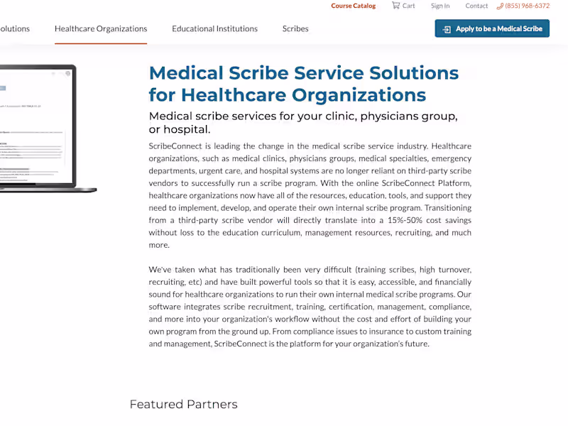 Cover image for Most advanced medical scribe platform for hiring, training, and…