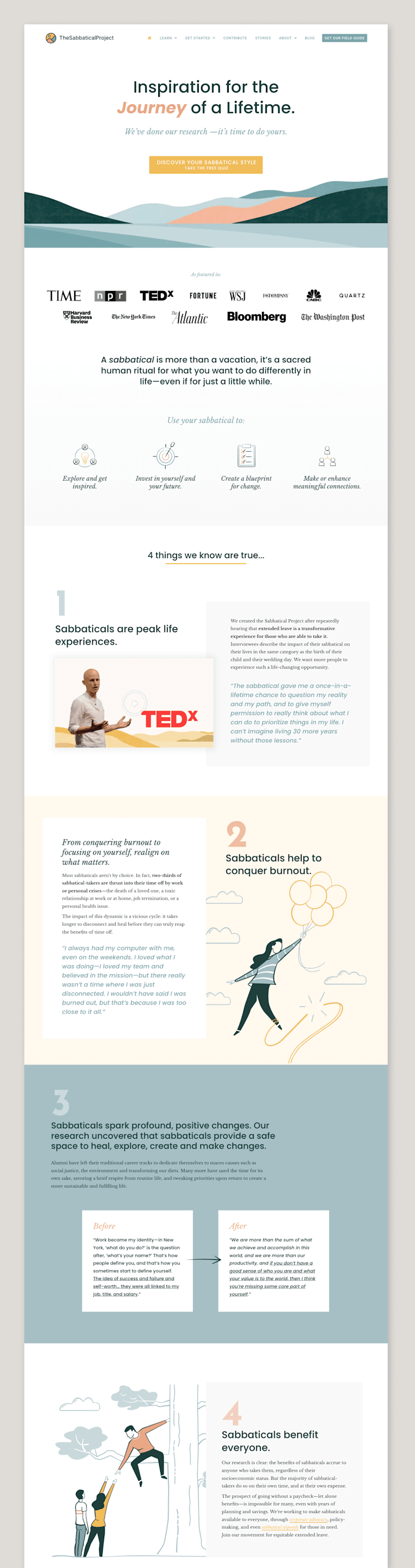 Cover image for The Sabbatical Project — Website Design | WordPress + Elementor