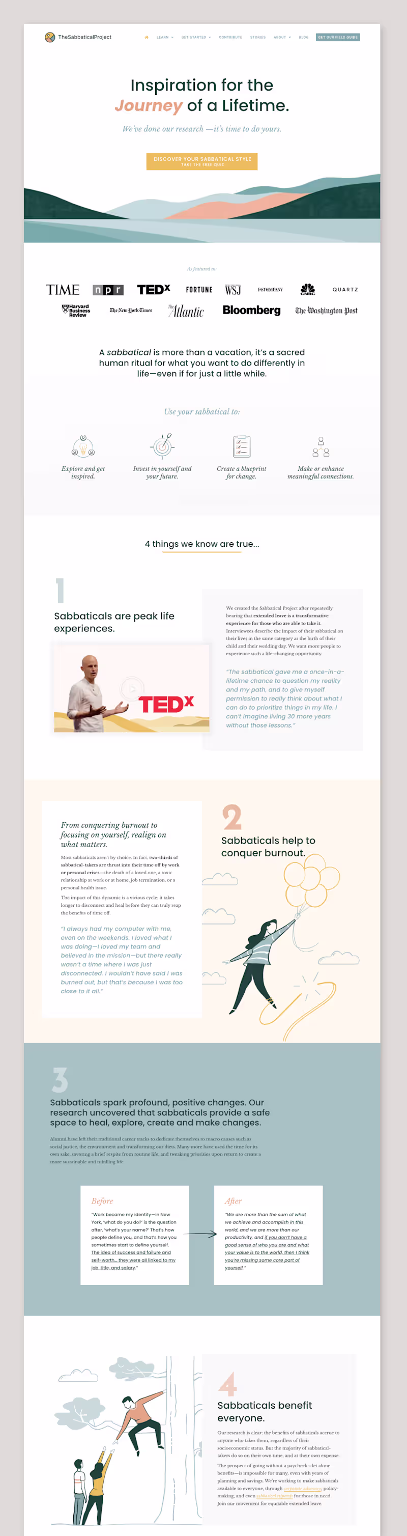 Cover image for The Sabbatical Project — Website Design | WordPress + Elementor