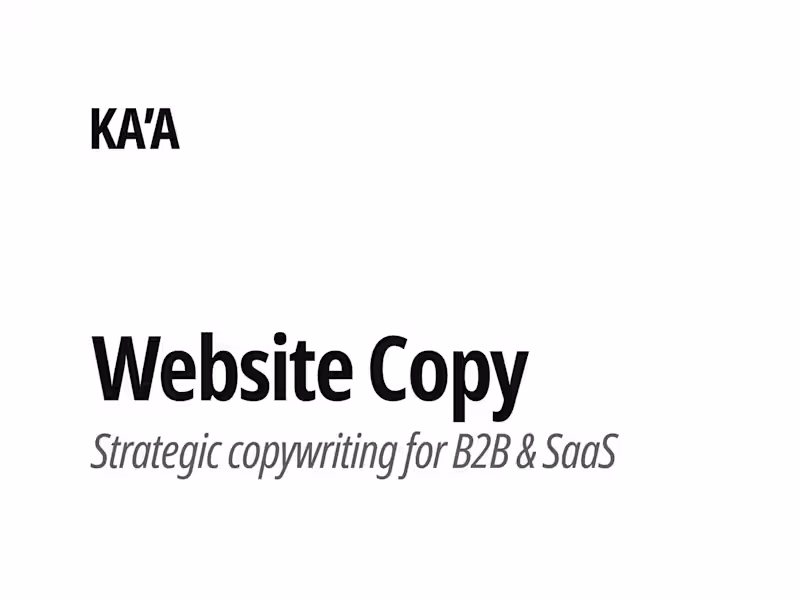 Cover image for Website Copy for B2B & SaaS