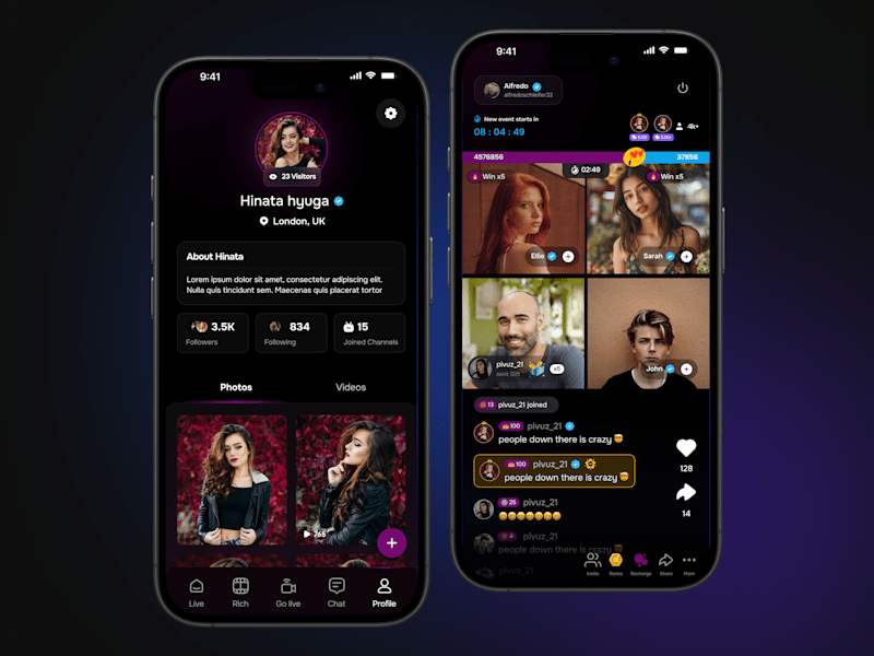 Cover image for Bubble App – Social Streaming UI/UX