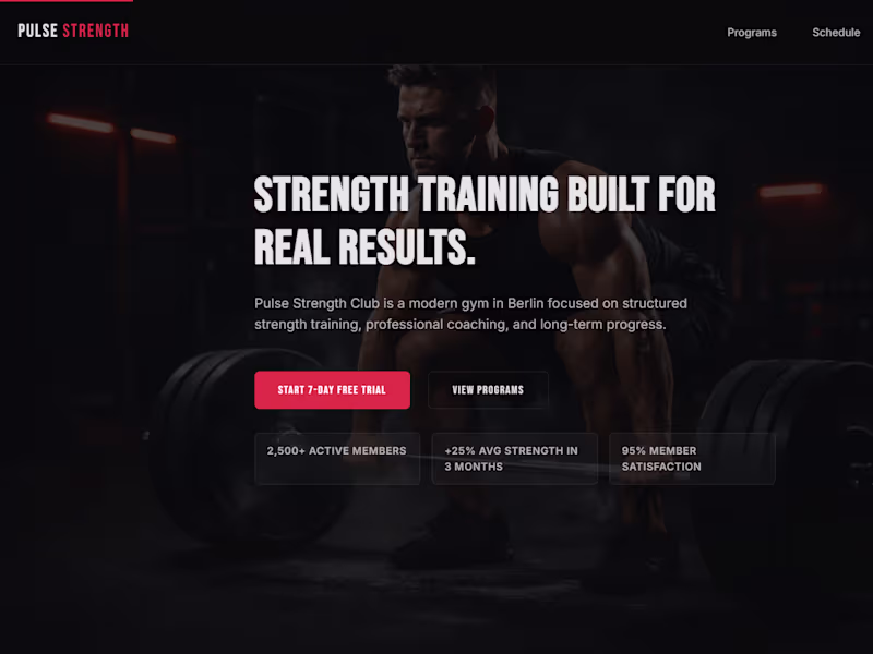 Cover image for PULSE STRENGTH Fitness Website & Dashboard UI Overview A fit...
