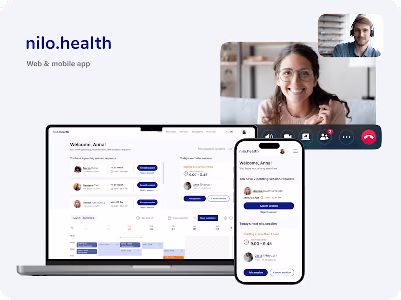 Cover image for Redesign of dashboard and calendar app for nilo.heath 