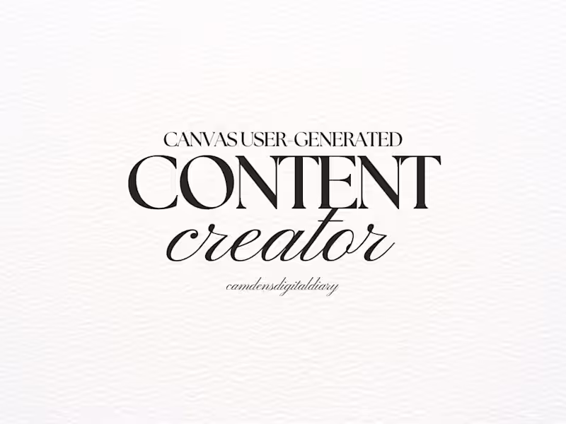 Cover image for Canvas UGC (Brand Page Setup + Management + Content Creation)