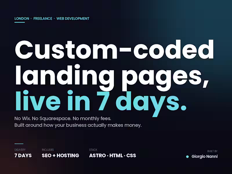 Cover image for Custom-Coded Landing Page for Service Businesses