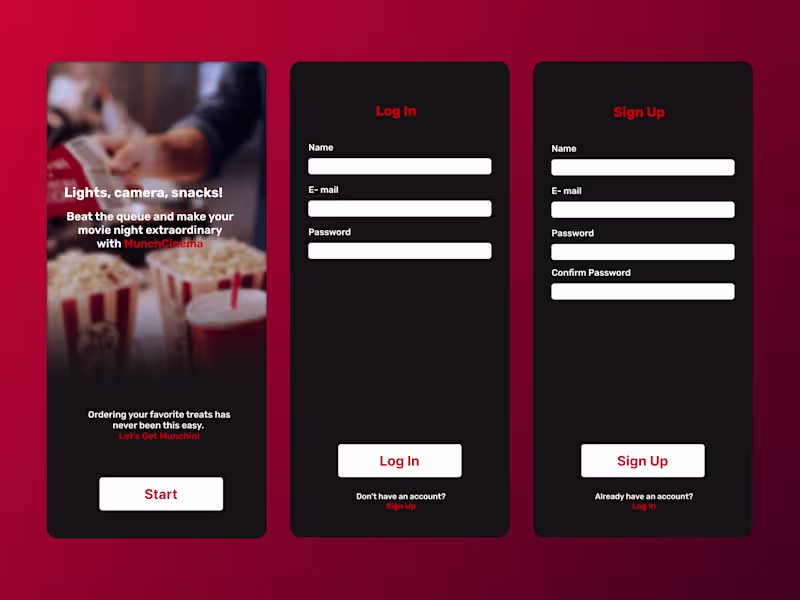 Cover image for MunchCinema- Movie Snack Ordering App