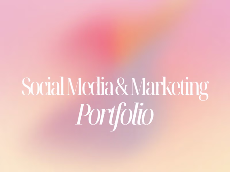 Cover image for Social Media & Marketing Manager Portfolio