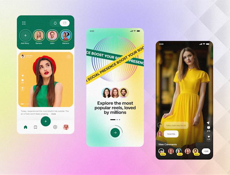 Cover image for ReelVibe – Social Media Mobile App Design
