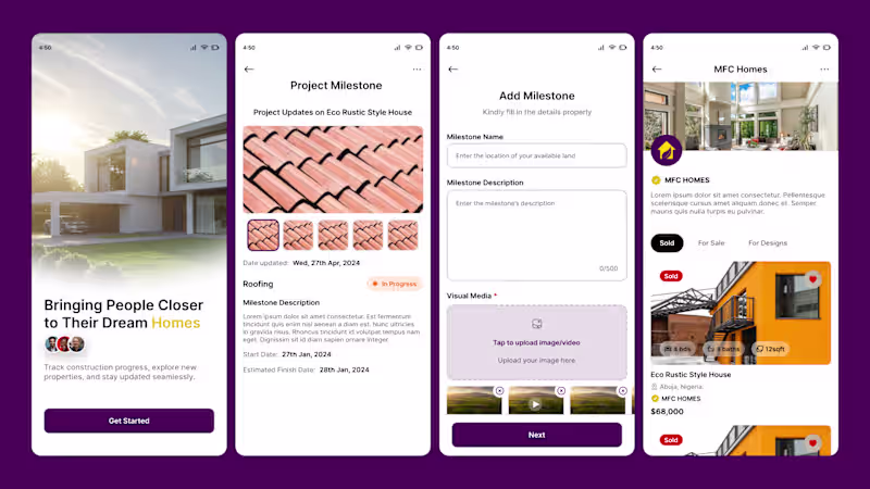 Cover image for Mobile App Design for MFC Homes