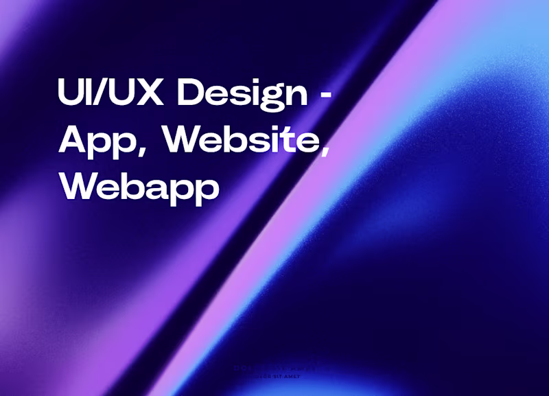 Cover image for UI/UX Design - Website, App, Webapp