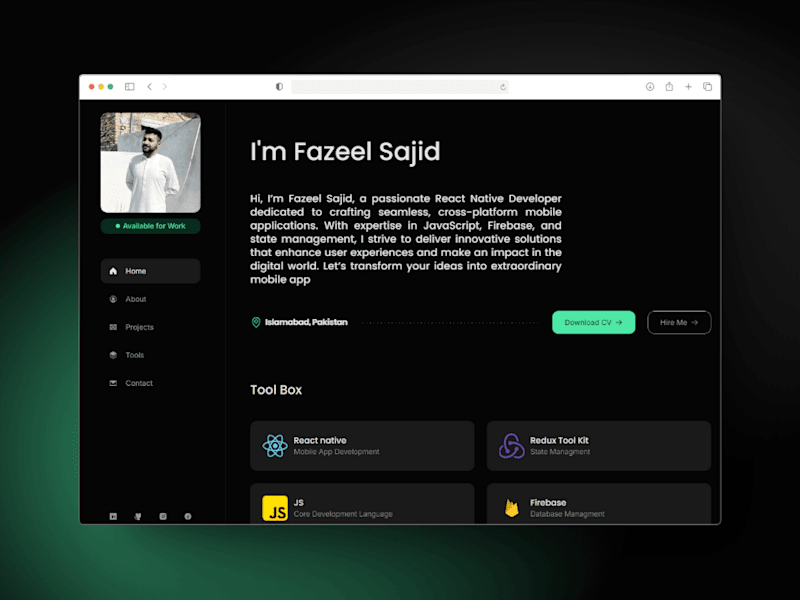 Cover image for Portfolio Template Redesign Framer - React Native Developer