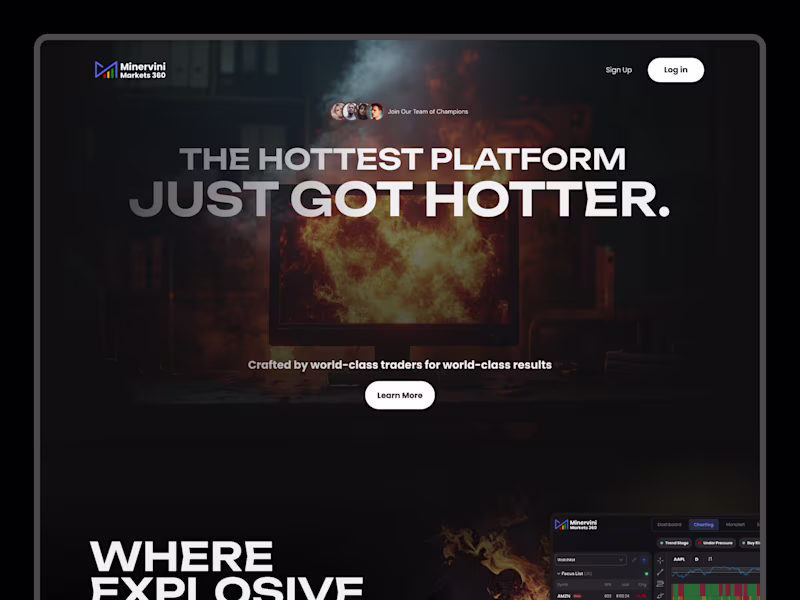 Cover image for Minervini Markets 360 Trading Platform Website