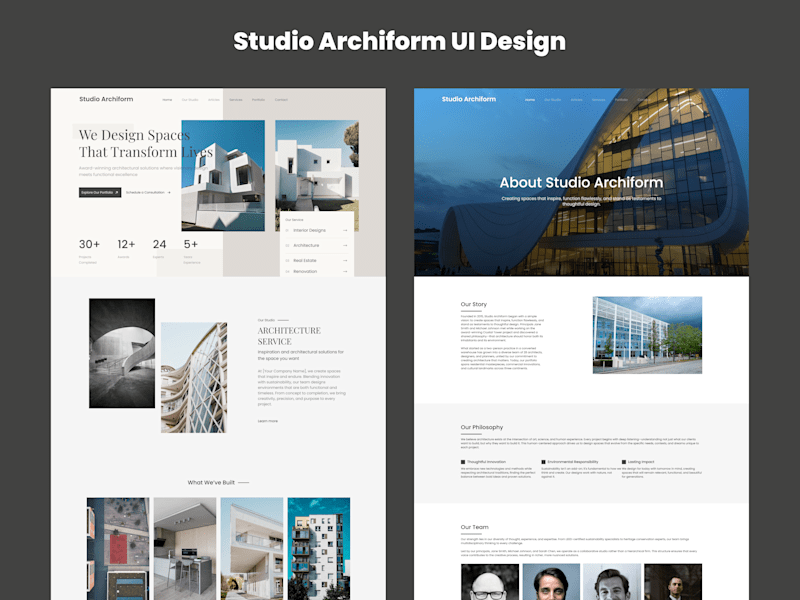 Cover image for Modern Architectural Studio Website Design