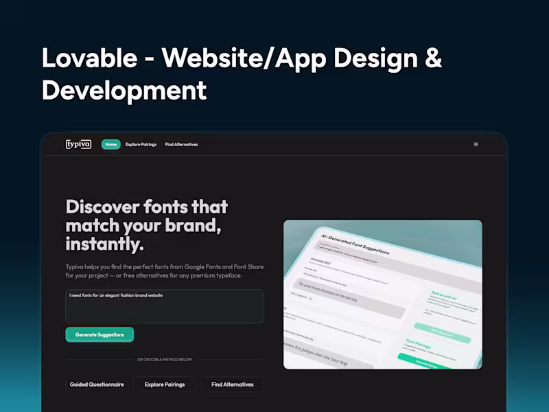 Cover image for Lovable - Website/App Design & Development