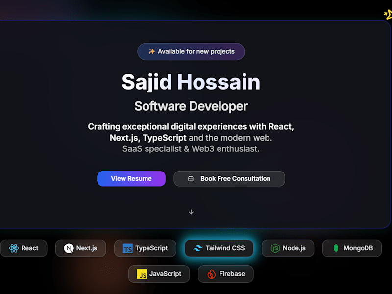 Cover image for Sajid Hossain's Personal Portfolio Website