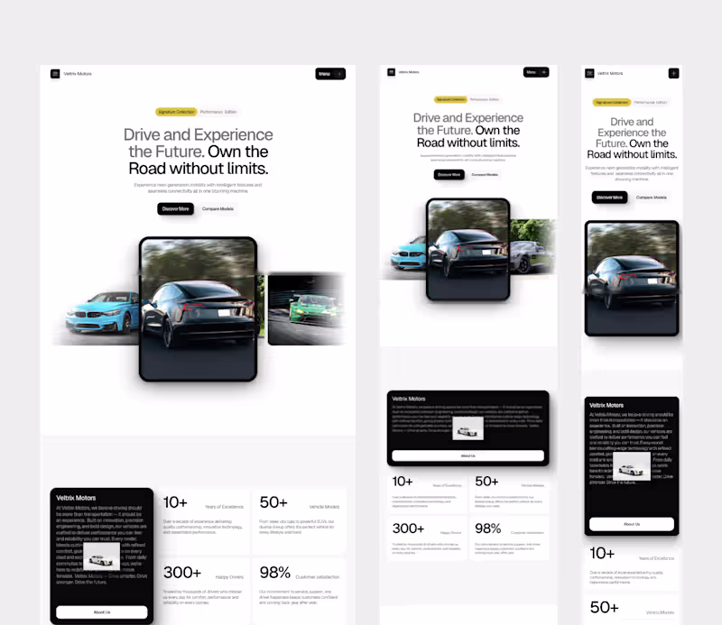 Cover image for Veltrix Motors – Car Display