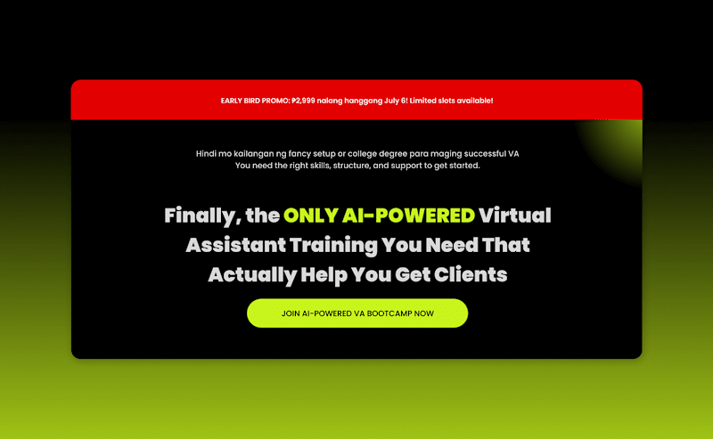 Cover image for Sales Page Redesign for VA Training PH
