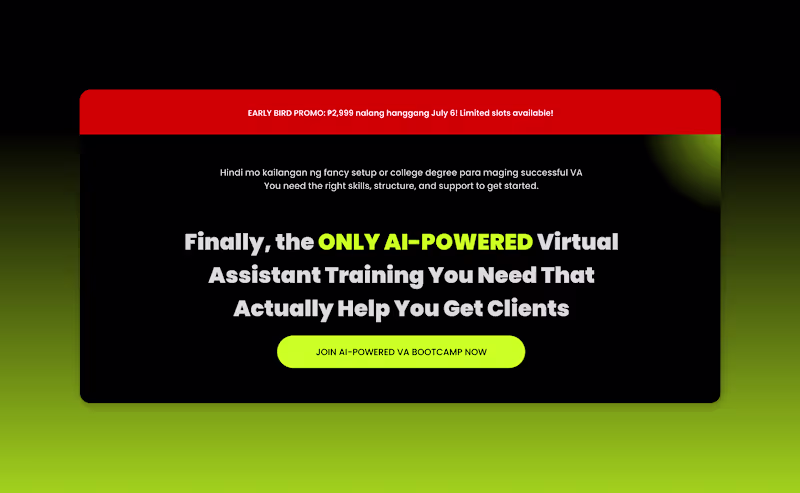 Cover image for Sales Page Redesign for VA Training PH