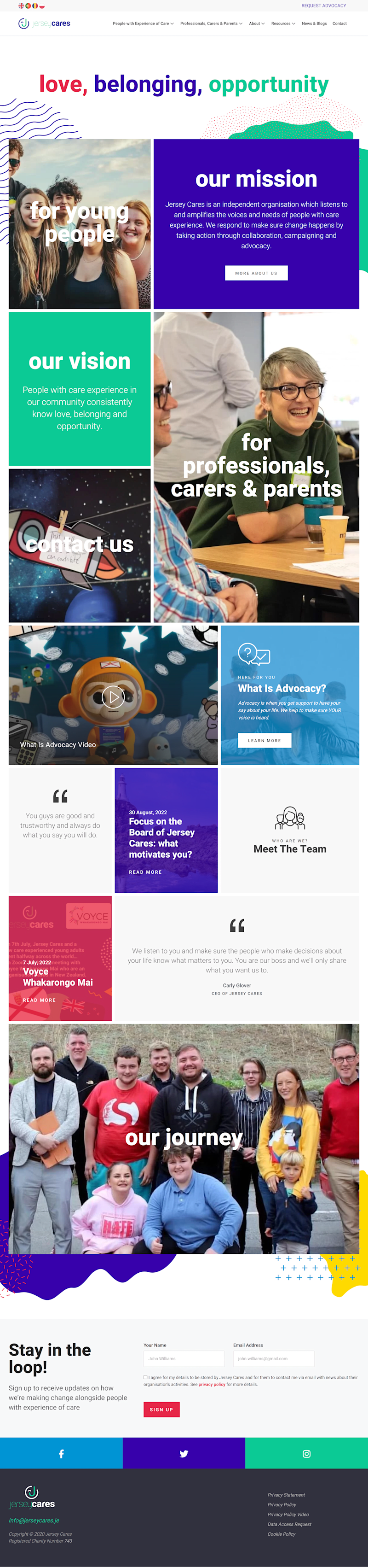 Cover image for Website Copywriting - Charity - Jersey Cares