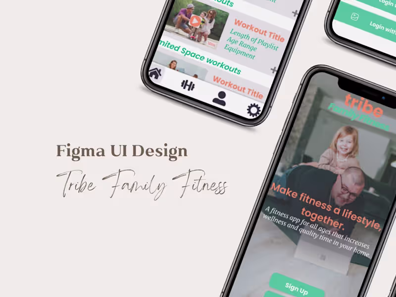 Cover image for Figma Fitness App Design for Tribe Family Fitness