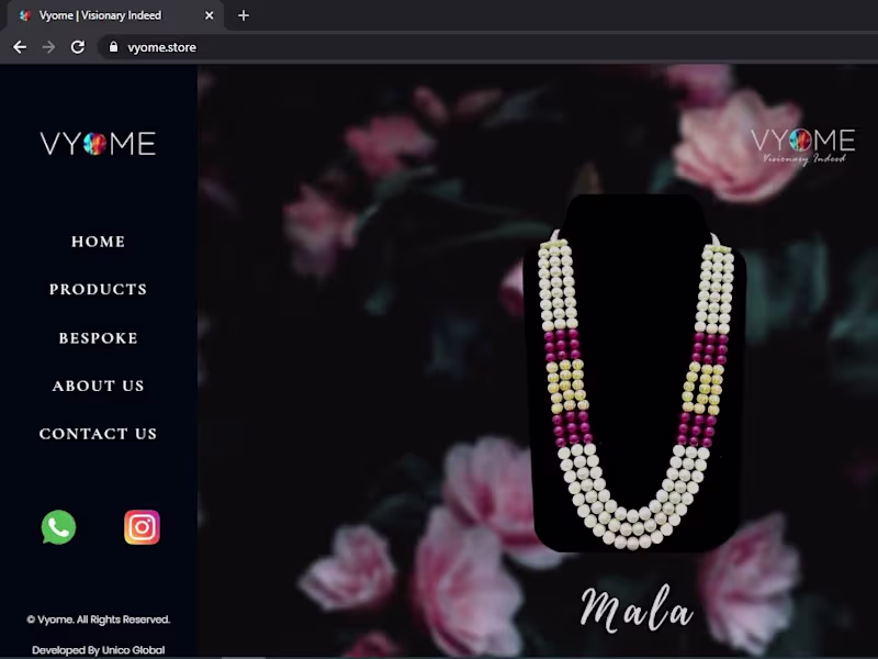 Cover image for Vyome Clothing Accessories Website