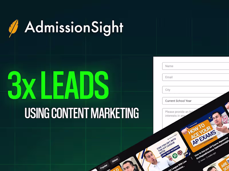 Cover image for Revamping Admission Sight’s Social Media for Record Leads
