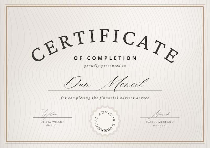 Cover image for Financial Advisor Certificate