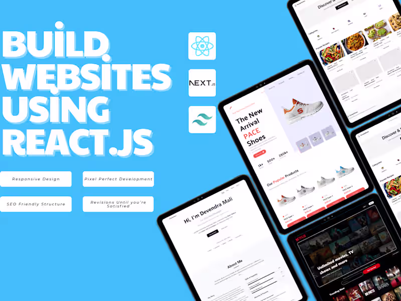 Cover image for Web Developer | React.js or Next.js Websites