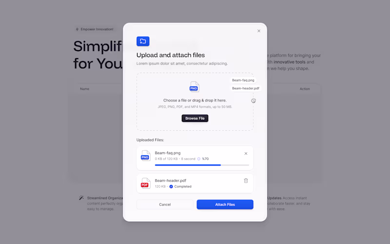 Cover image for Beam 📥 Upload Modal.