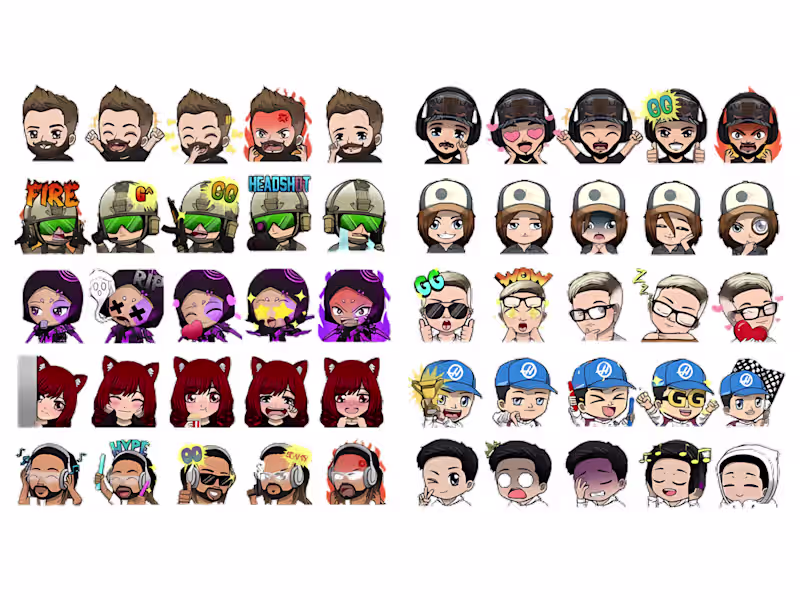 Cover image for I will create Custom Static/Animated Emotes for your Stream Chat