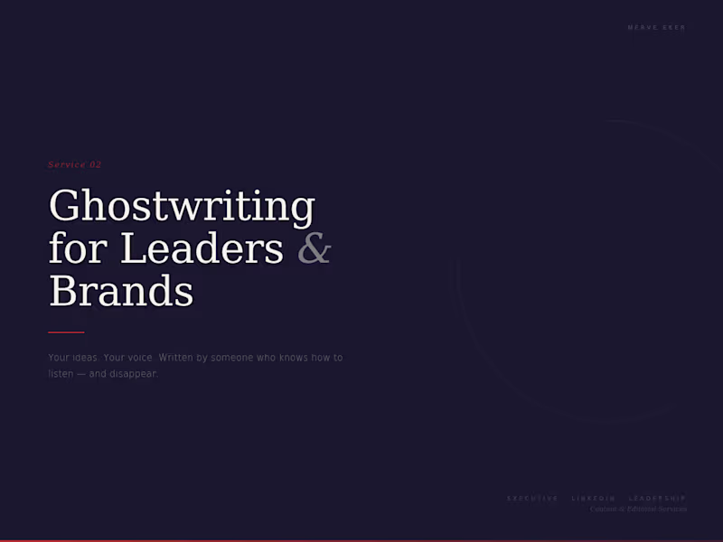 Cover image for Ghostwriting for Leaders & Brands